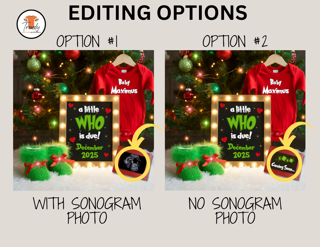 Digital Christmas Pregnancy Announcement, A Little Who is Due, Customizable Grinch Themed, Personalized Editable Template