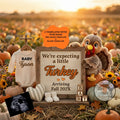Expecting A Little Turkey, Fall Turkey Digital Pregnancy Announcement, Boho Themed, Instant Download Template TrendyCustomApparel™