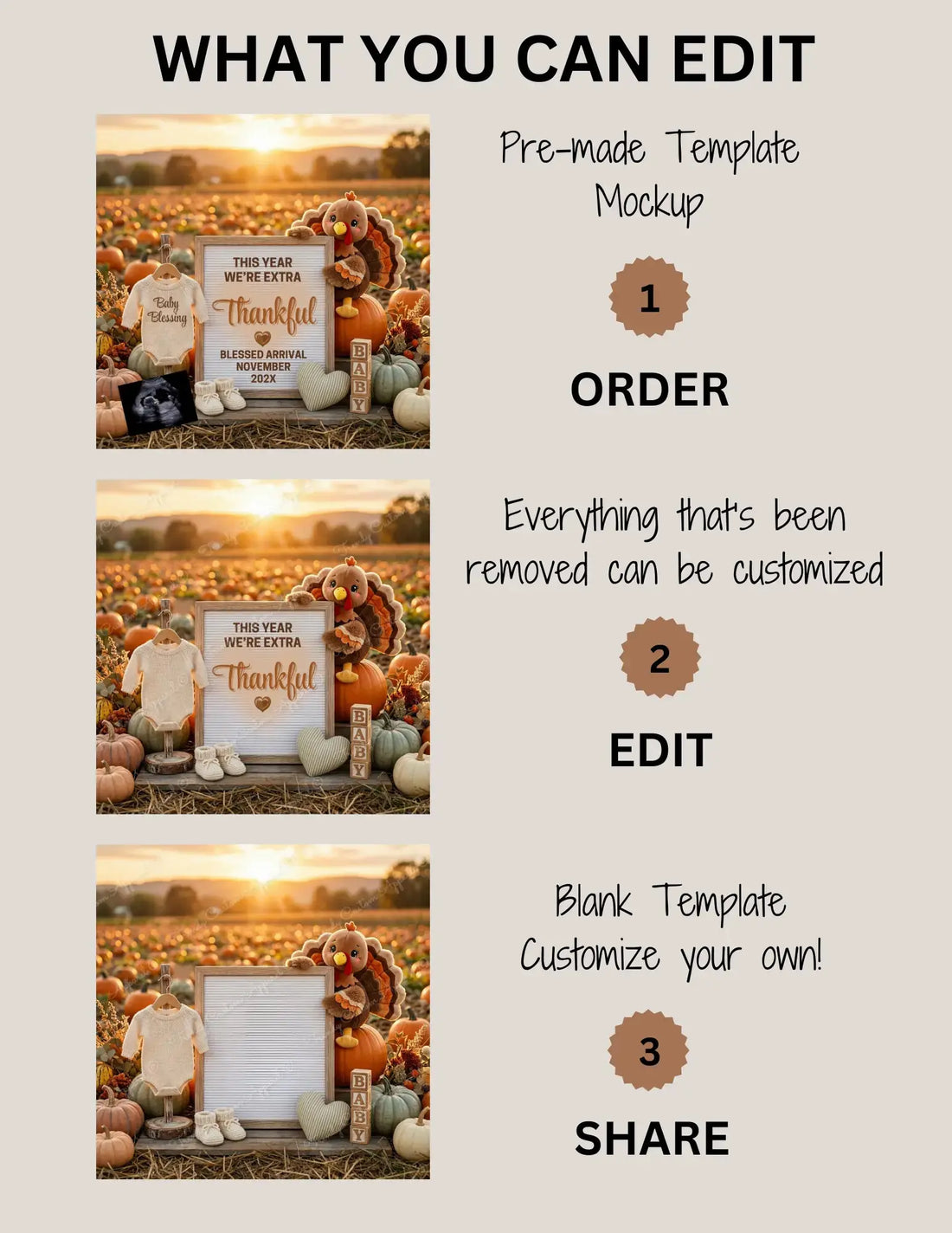 This Year We’re Extra Thankful Pregnancy Reveal, Fall Thankful Digital Pregnancy Announcement, Autumn Themed Template TrendyCustomApparel™