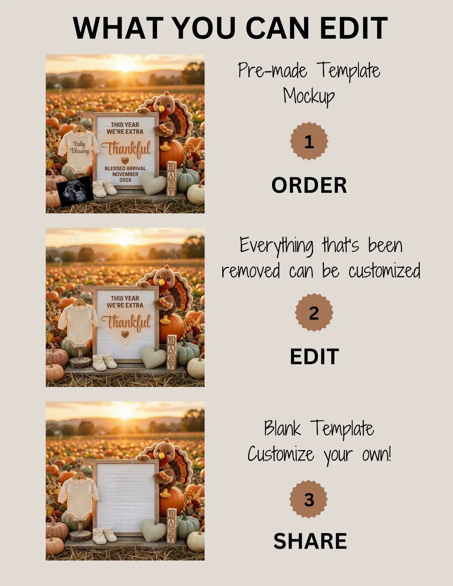 This Year We’re Extra Thankful Pregnancy Reveal, Fall Thankful Digital Pregnancy Announcement, Autumn Themed Template TrendyCustomApparel™