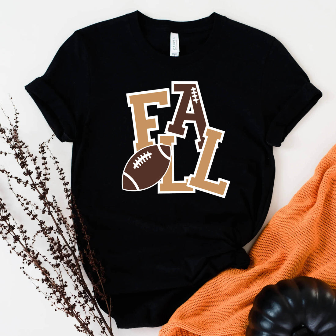 Camiseta con estampado gráfico para mujer Fall Football