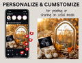 Pregnancy Announcement October Baby, Digital Gender Neutral Social Media Reveal, Editable Canva Template Instant Download, Boho Fall Due Date TrendyCustomApparel™