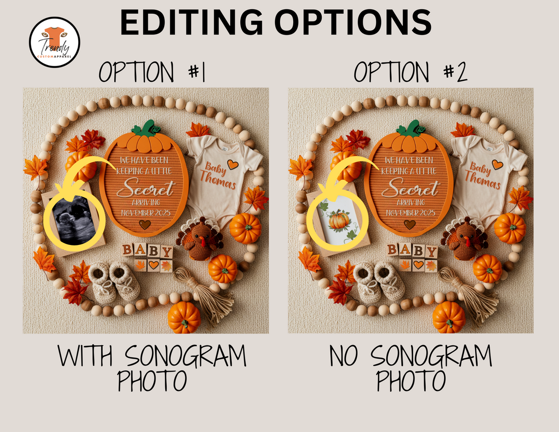 Digital Pregnancy Announcement, Secret Pregnancy Reveal, Customizable Fall Themed, Personalized Editable Template