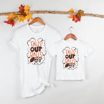 Fall Football Falls Out Balls Out Unisex Graphic Print T-Shirt