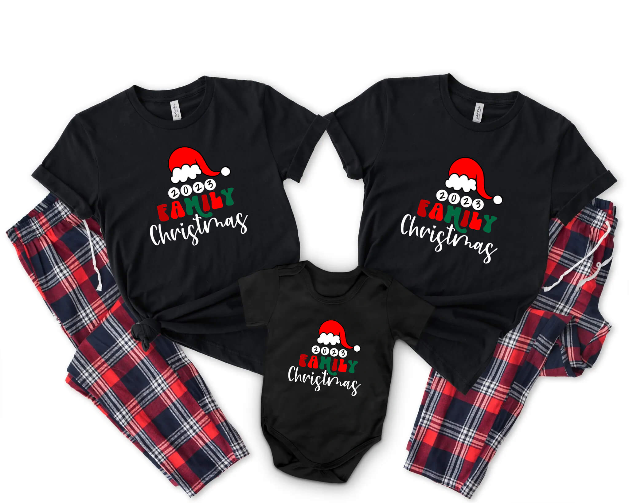 Christmas 2023 Family Christmas Vintage Matching Personalized Graphic Print T-Shirt