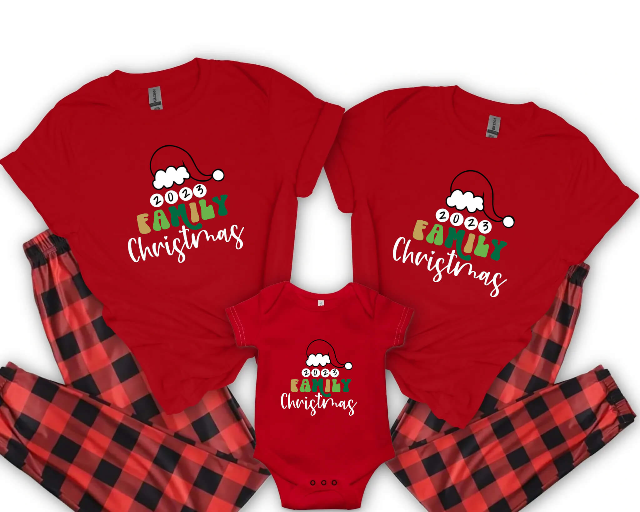 Christmas 2023 Family Christmas Vintage Matching Personalized Graphic Print T-Shirt