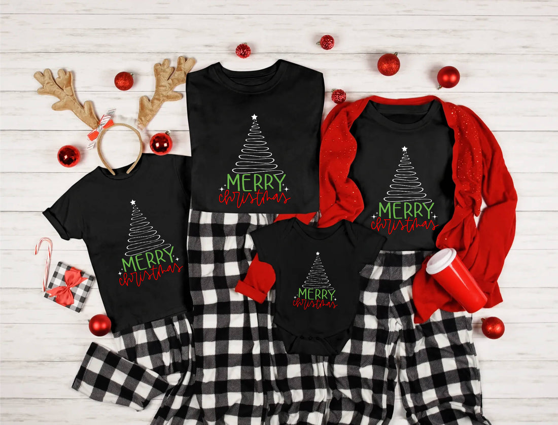 Christmas Merry Christmas Family Matching Graphic Print T-Shirt