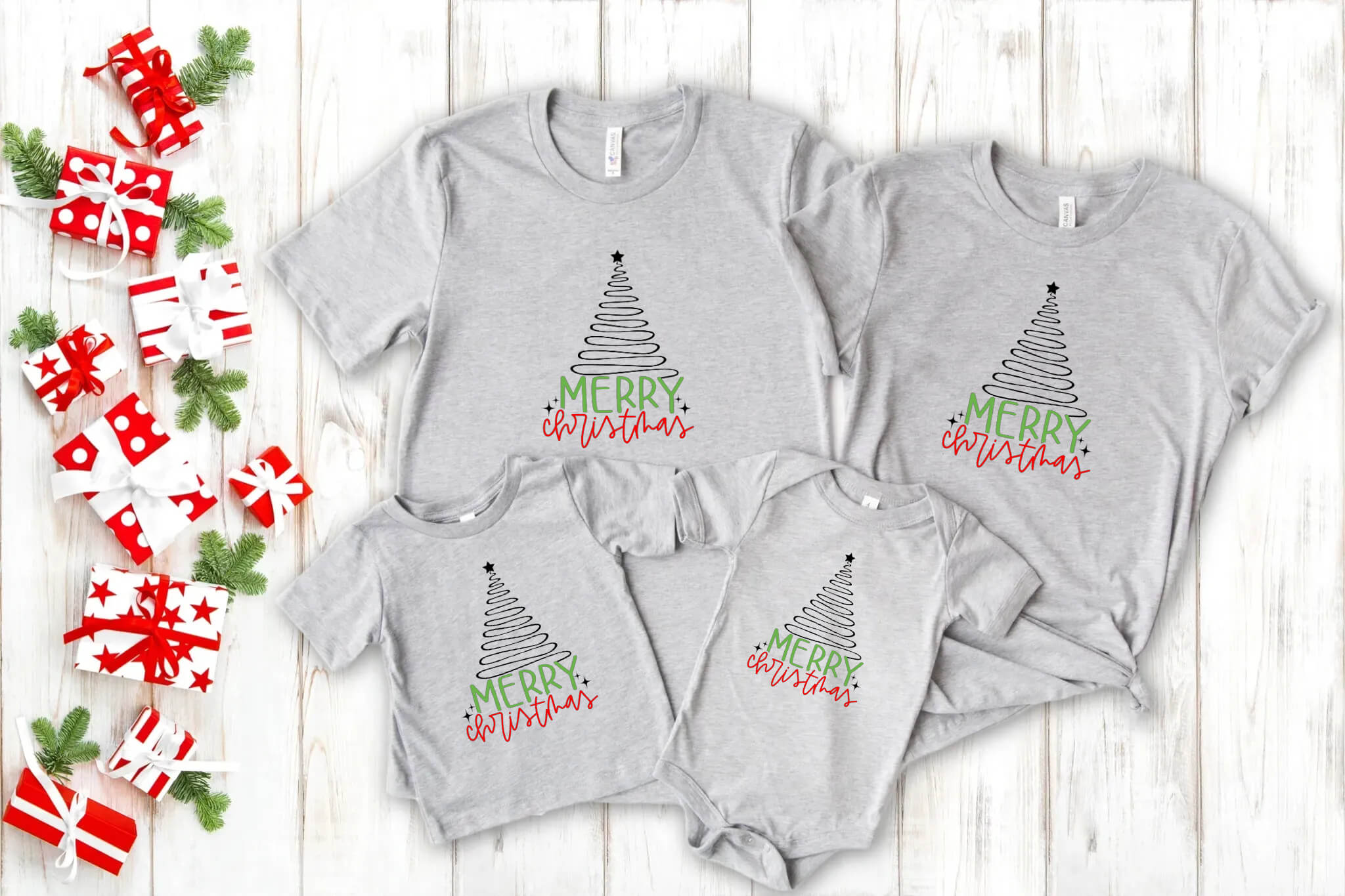 Christmas Merry Christmas Family Matching Graphic Print T-Shirt