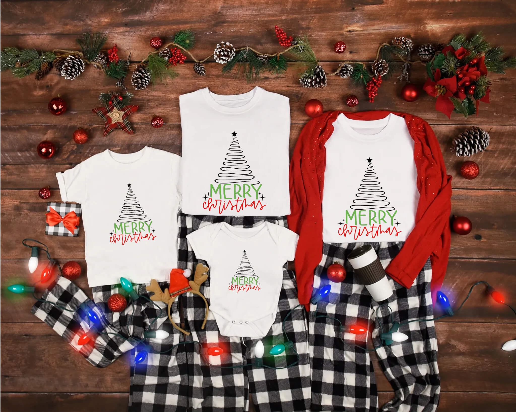 Christmas Merry Christmas Family Matching Graphic Print T-Shirt