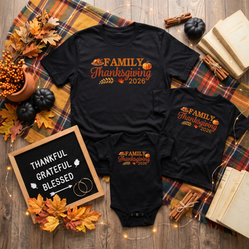Family Thanksgiving Personalized Year Matching Graphic Print Onesie or T-Shirt TrendyCustomApparel™