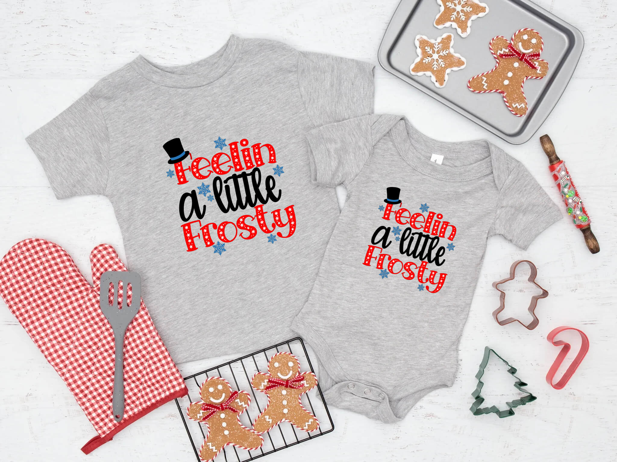 Christmas Feelin A Little Frosty Kids Graphic Print T-Shirt
