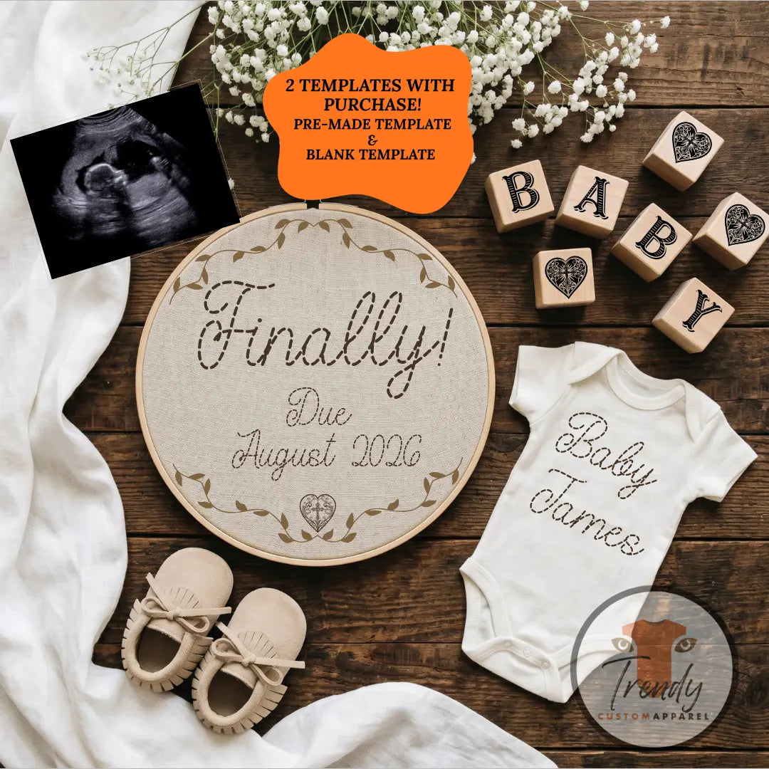 Finally a Baby Reveal Digital Editable Template, Boho Canva Instant Download TrendyCustomApparel™