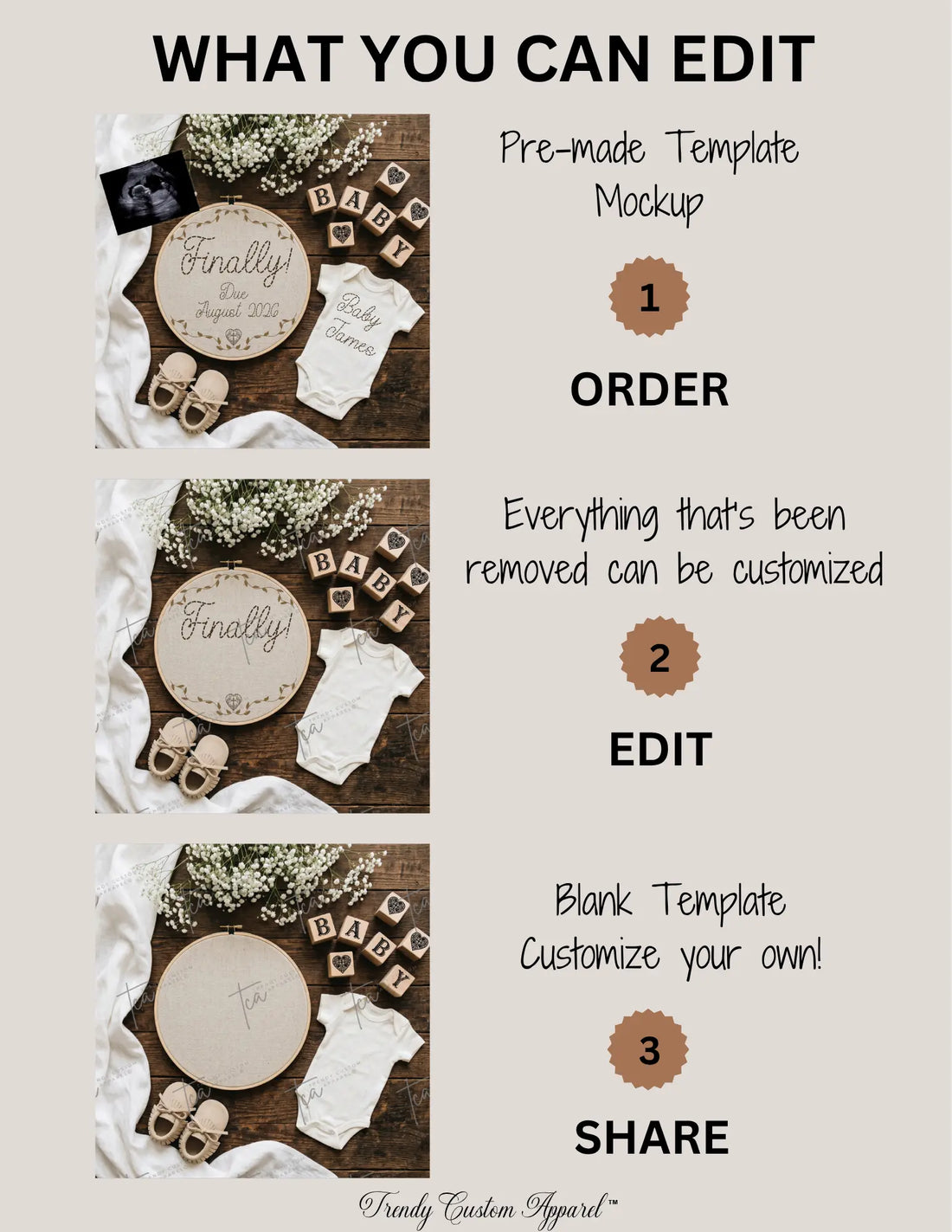 Finally a Baby Reveal Digital Editable Template, Boho Canva Instant Download TrendyCustomApparel™