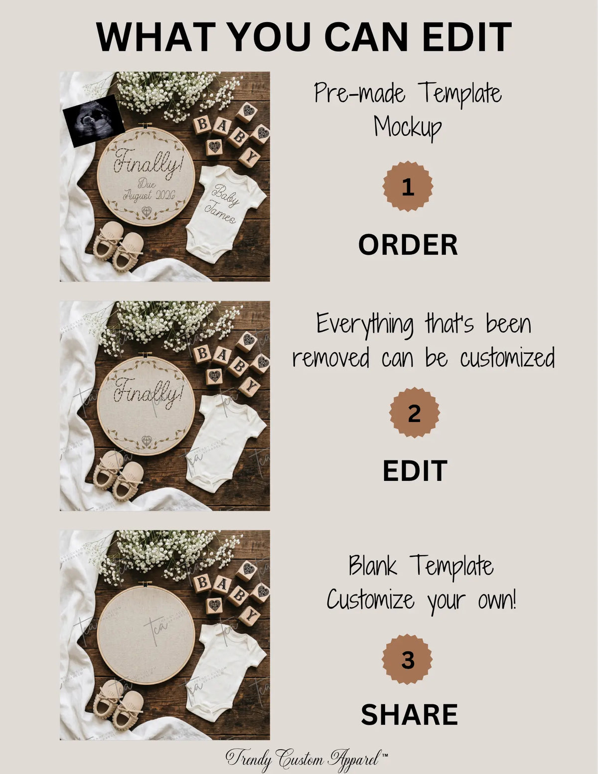 Finally a Baby Reveal Digital Editable Template, Boho Canva Instant Download TrendyCustomApparel™