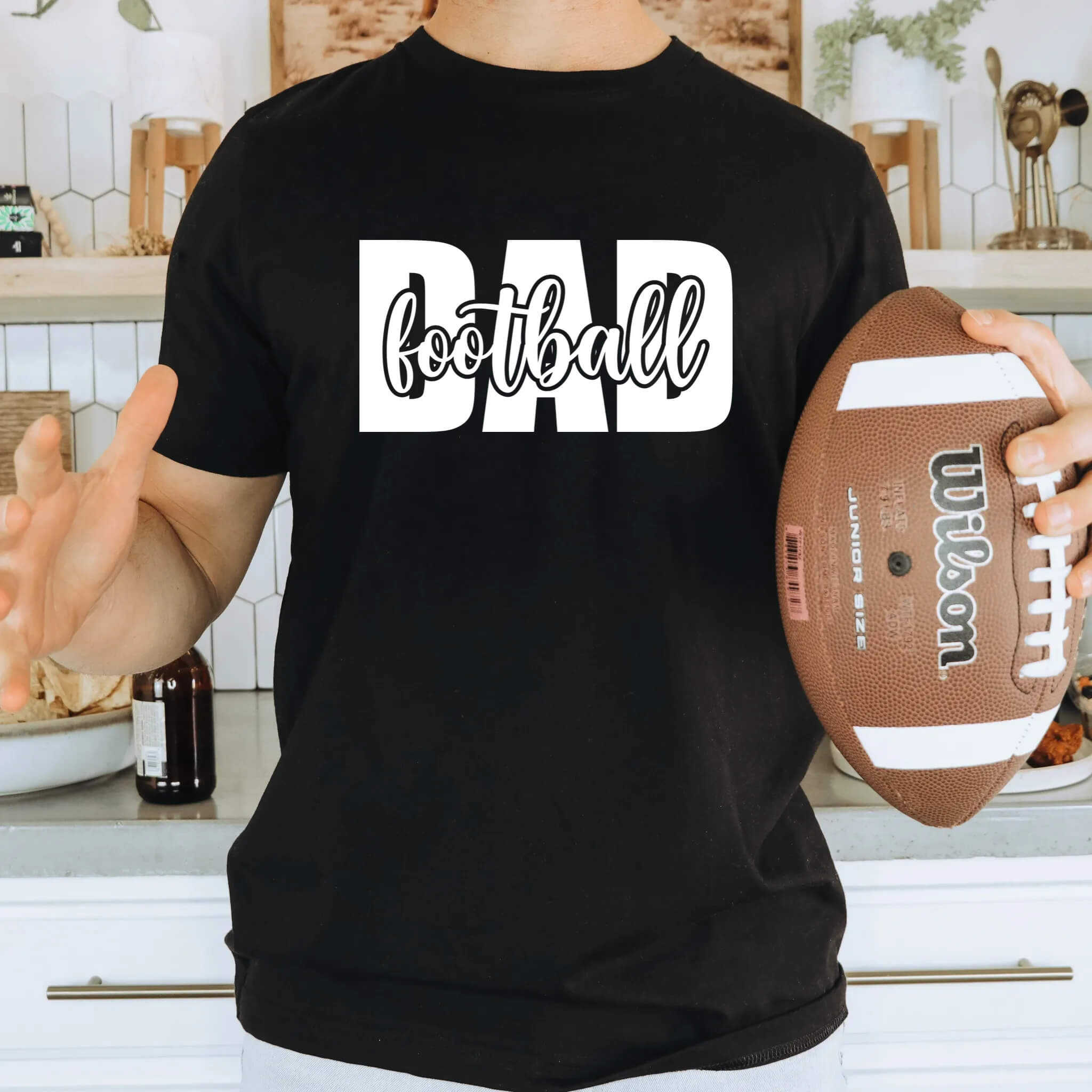 Football Dad T-Shirt Guy's Men's Birthday Christmas Fall Father's Day Gift