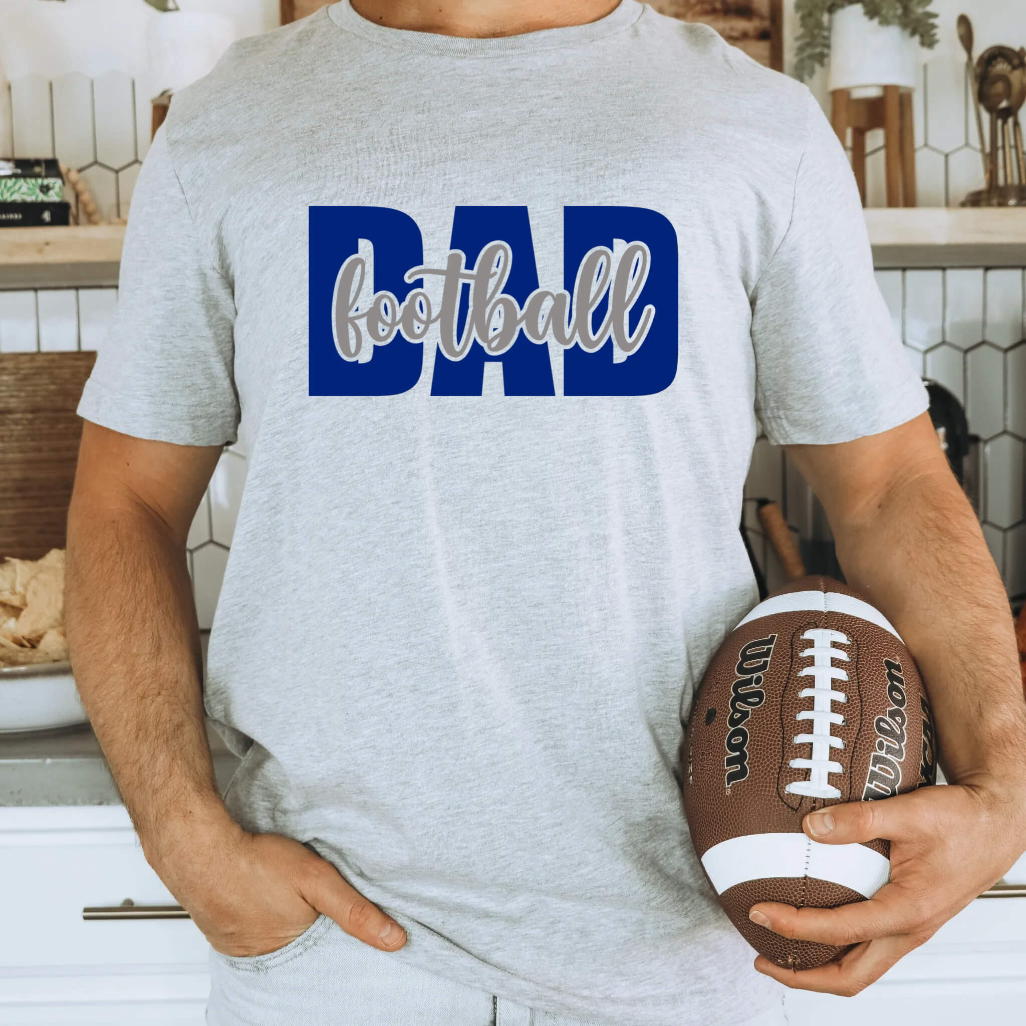 Football Dad T-Shirt Guy's Men's Birthday Christmas Fall Father's Day Gift