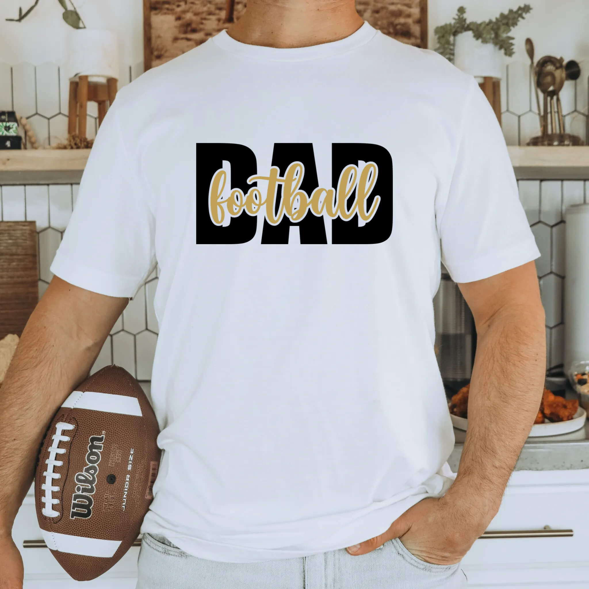 Camiseta de papá de fútbol para hombre, cumpleaños, Navidad, otoño, regalo del Día del Padre