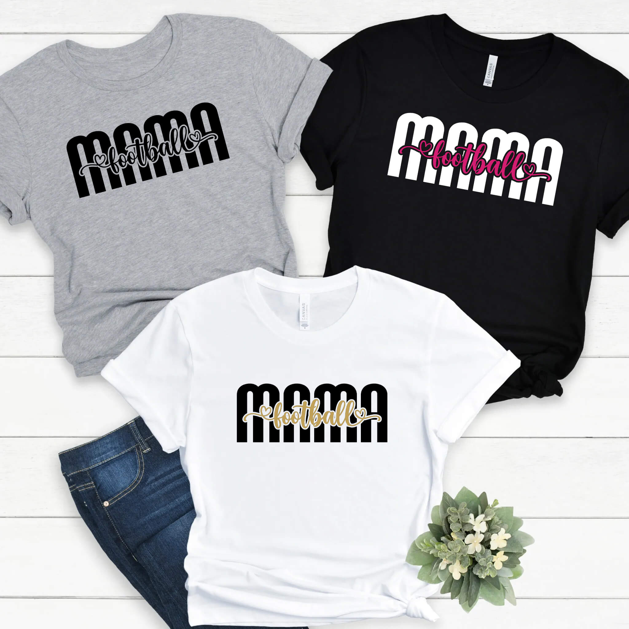 Football Mama Mom Girl's Ladies Women's Football T-Shirt