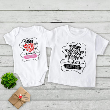 Future Heartbreaker Current Daddy's Girl Baby Onesie Girl's T-Shirt Baby Shower Birthday Christmas Father's Day Gift