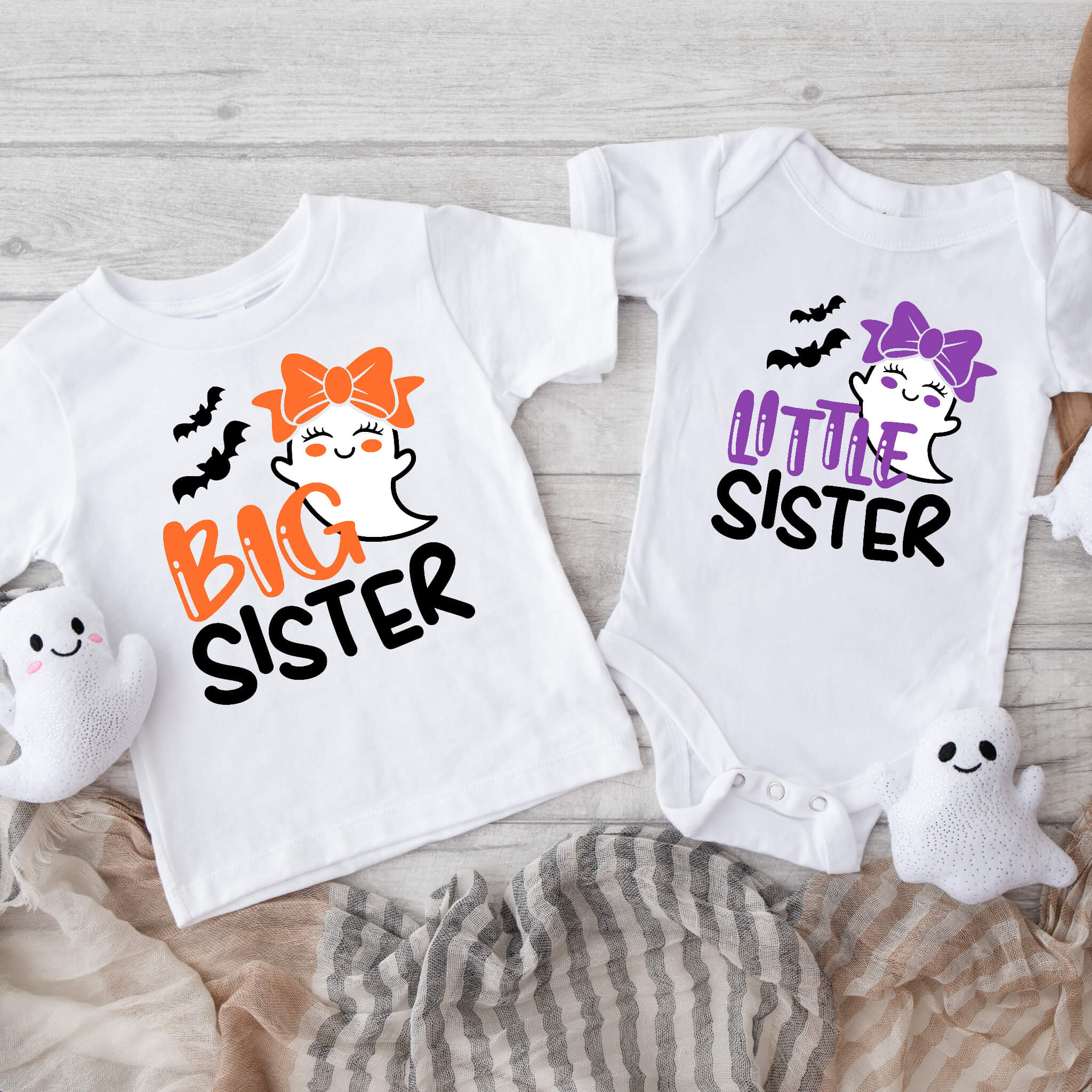 Halloween Big or Little Sister Matching Sibling Graphic Print