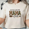 Women's Glitter and Dirt Mama of Both Leopard Camo Graphic T-Shirt - TrendyCustomApparel™