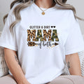 Women's Glitter and Dirt Mama of Both Leopard Camo Graphic T-Shirt - TrendyCustomApparel™