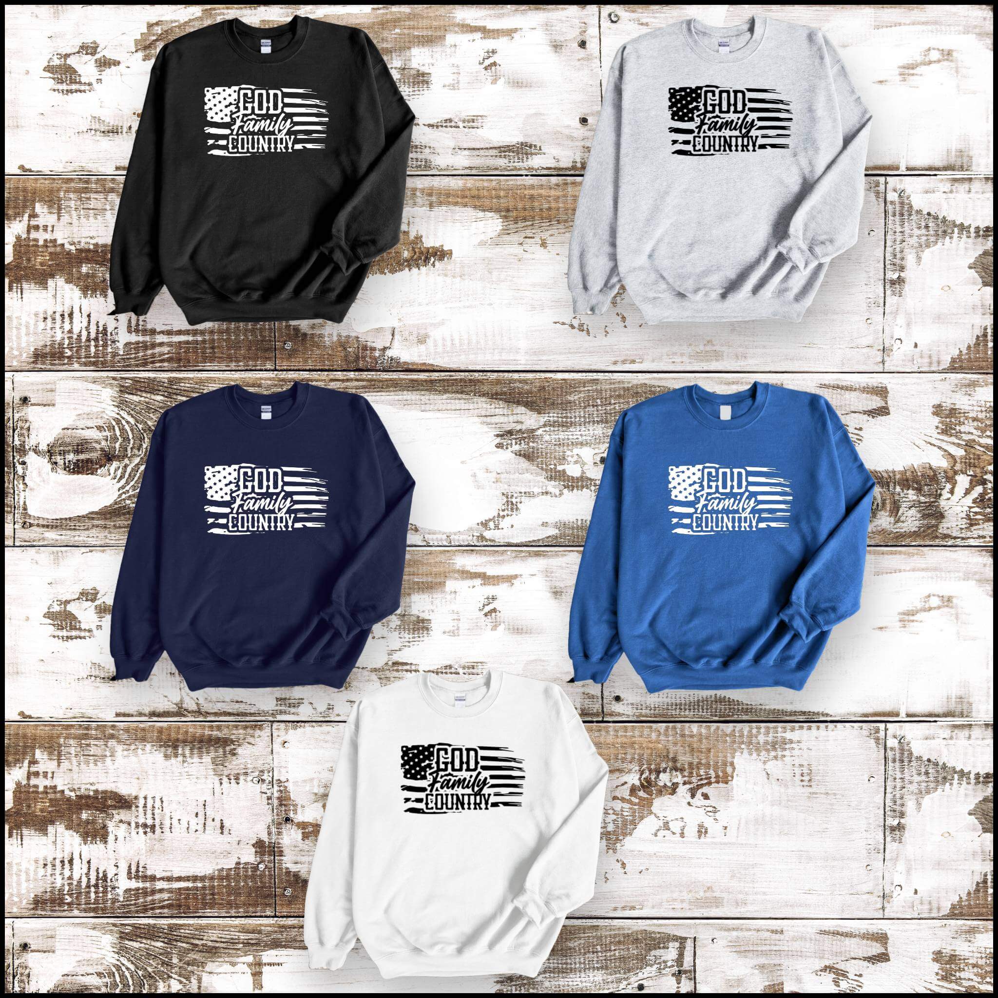 America - God Family Country Unisex Graphic Print T-Shirt / Sweatshirt
