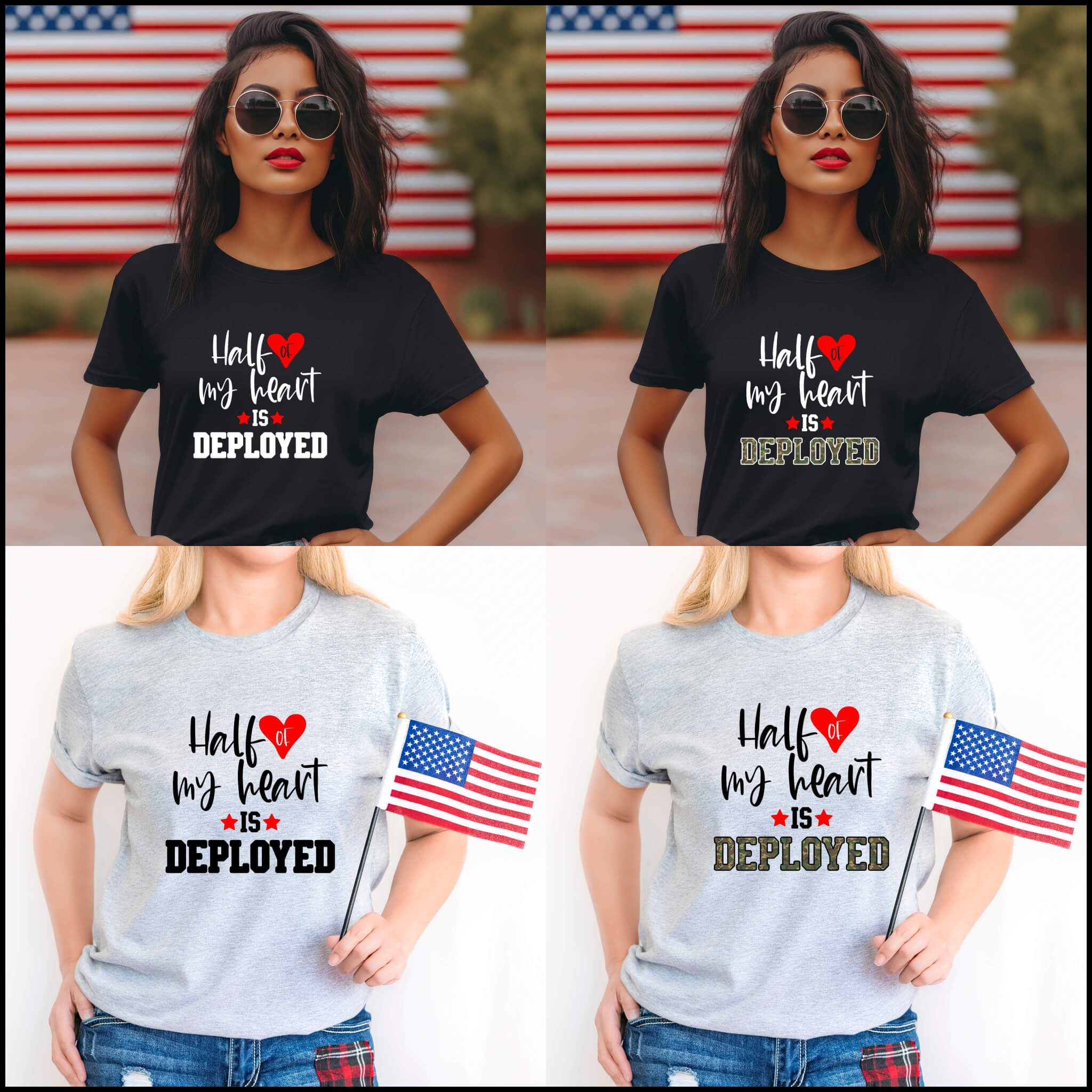 Half of My Heart is Deployed Military Deployment Women's Graphic Print T-Shirt / Tank Top / Sweatshirt