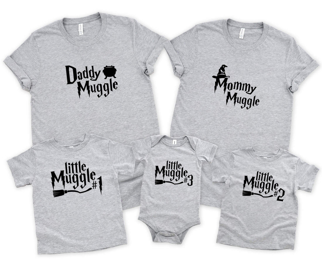 Camisetas/sudaderas con estampado gráfico a juego de la familia Muggle de Harry Potter