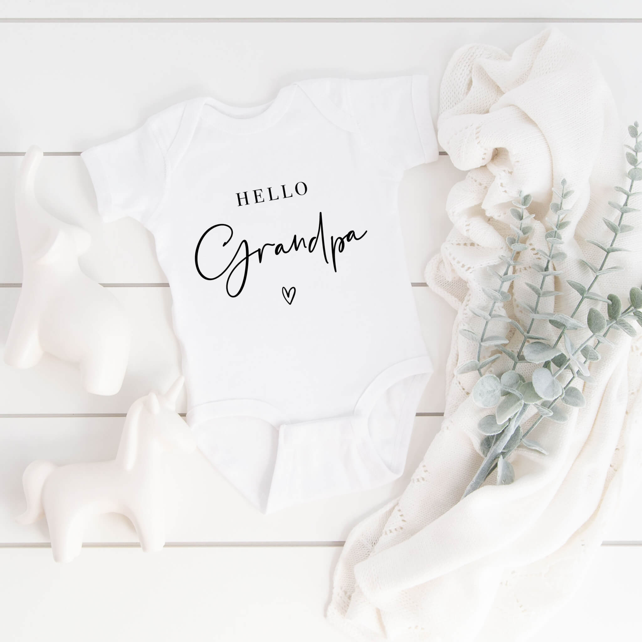 Personalized Pregnancy Announcement, Hello Grandpa, Grandpa To Be, Customized Baby Announcement Onesie