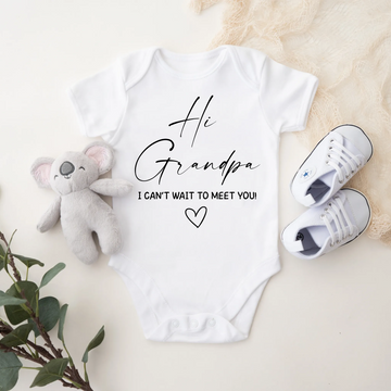 Personalized Pregnancy Announcement, Hi Grandpa, Grandpa To Be, Customized Baby Announcement Onesie TrendyCustomApparel™