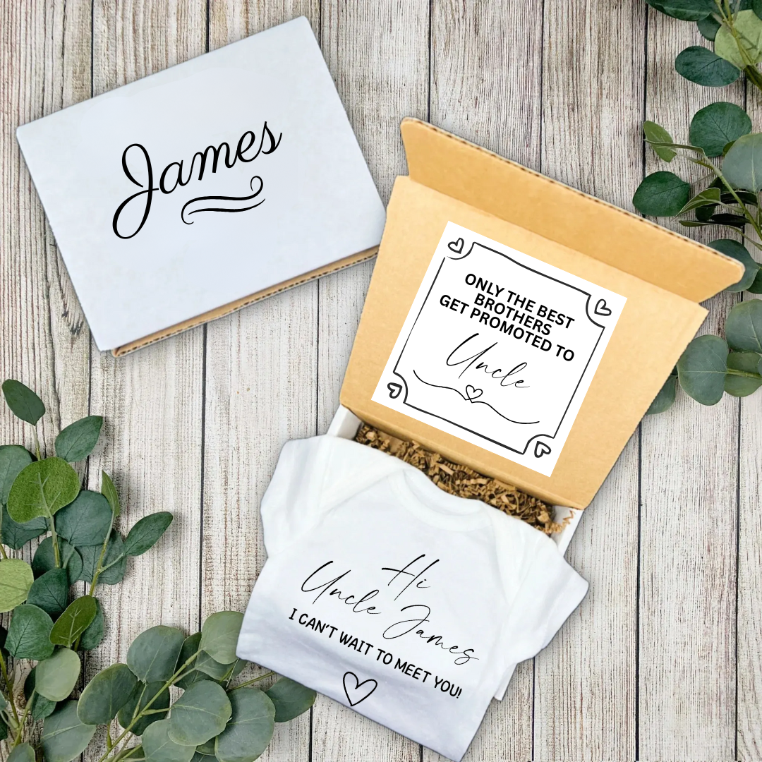 Personalized Pregnancy Announcement, Hi Uncle, Uncle To Be, Customized Baby Announcement Onesie TrendyCustomApparel™