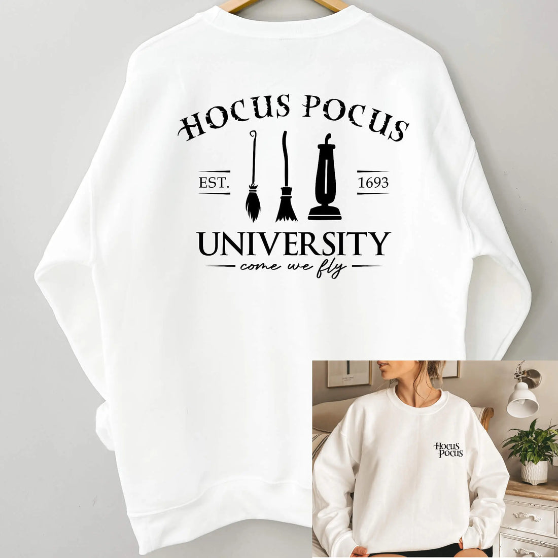 Halloween Hocus Pocus University Graphic Print, Sweatshirt or T-Shirt for Girls, Ladies or Women TrendyCustomApparel™