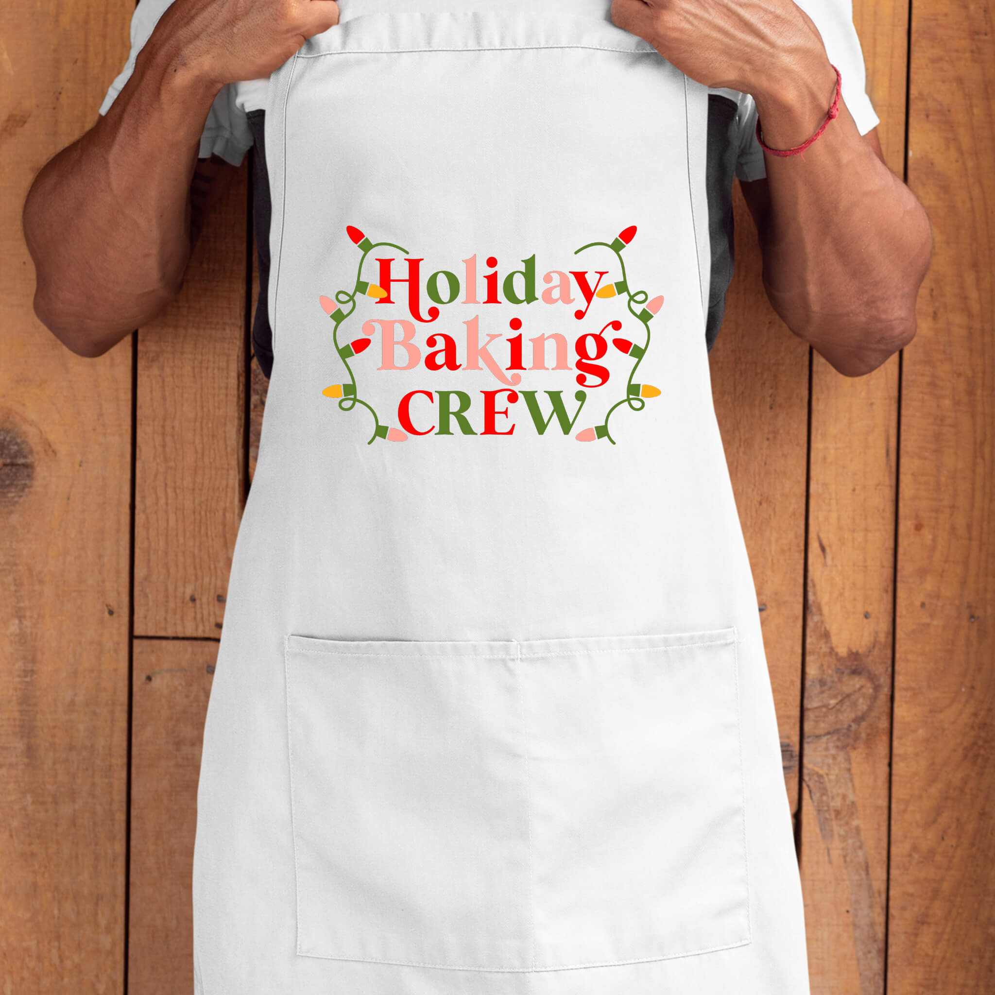 Christmas Holiday Baking Crew Unisex 2 Pockets Cooking Baking Kitchen Apron