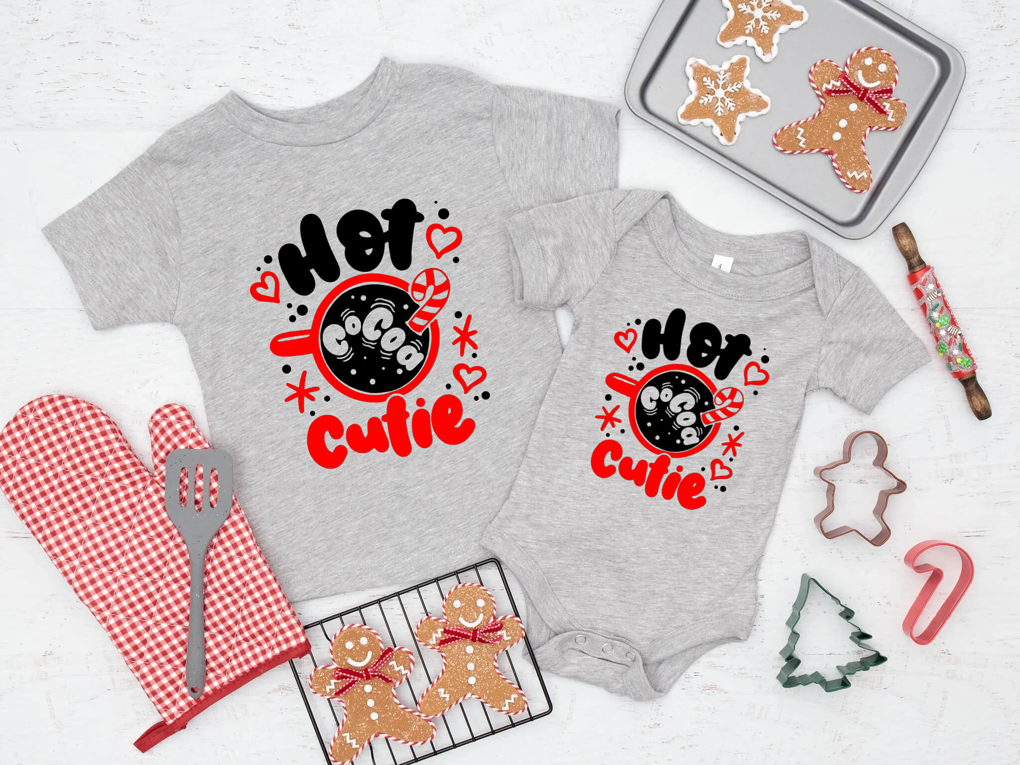 Christmas Hot Cocoa Cutie Kids Graphic Print T-Shirt