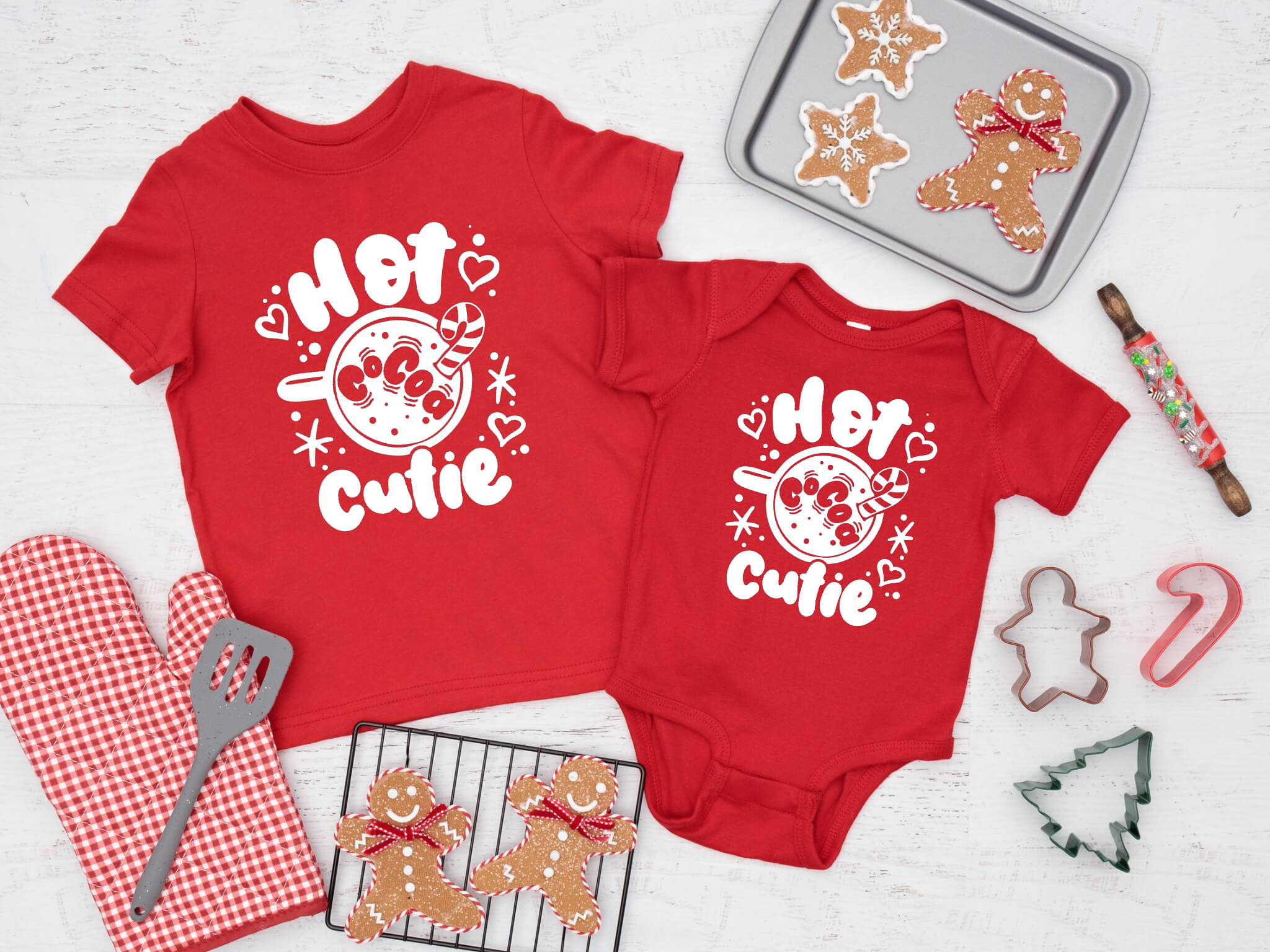 Christmas Hot Cocoa Cutie Kids Graphic Print T-Shirt