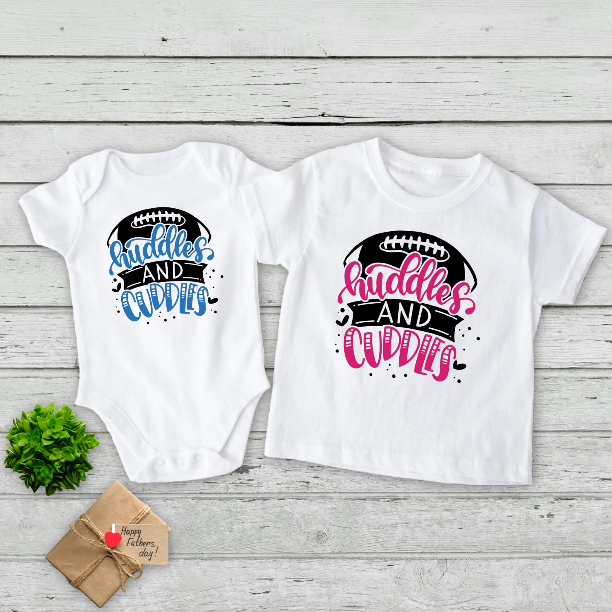 Huddles and Cuddles Football Baby Onesie T-Shirt Boy's Girl's Baby Shower Birthday Christmas Father's Day Mother's Day Gift