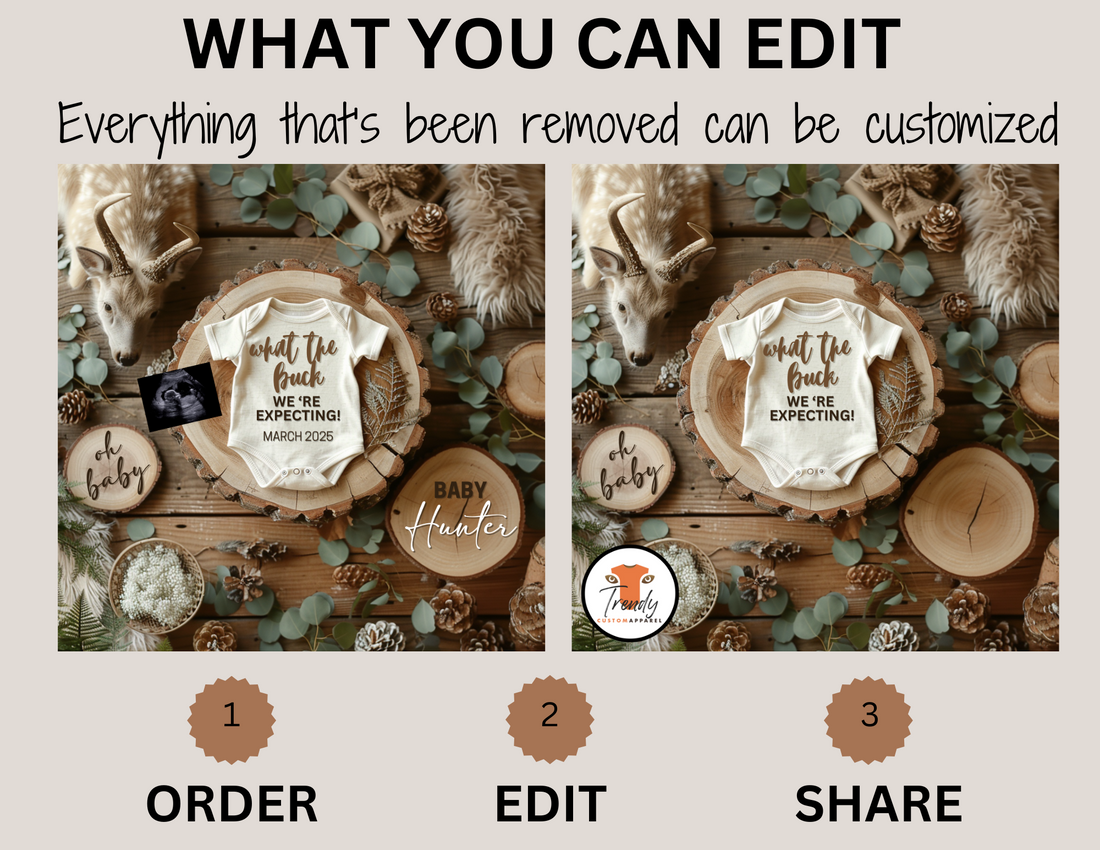 Digital Pregnancy Announcement, Hunting We're Expecting, Customizable Hunting Themed, Personalized Editable Template