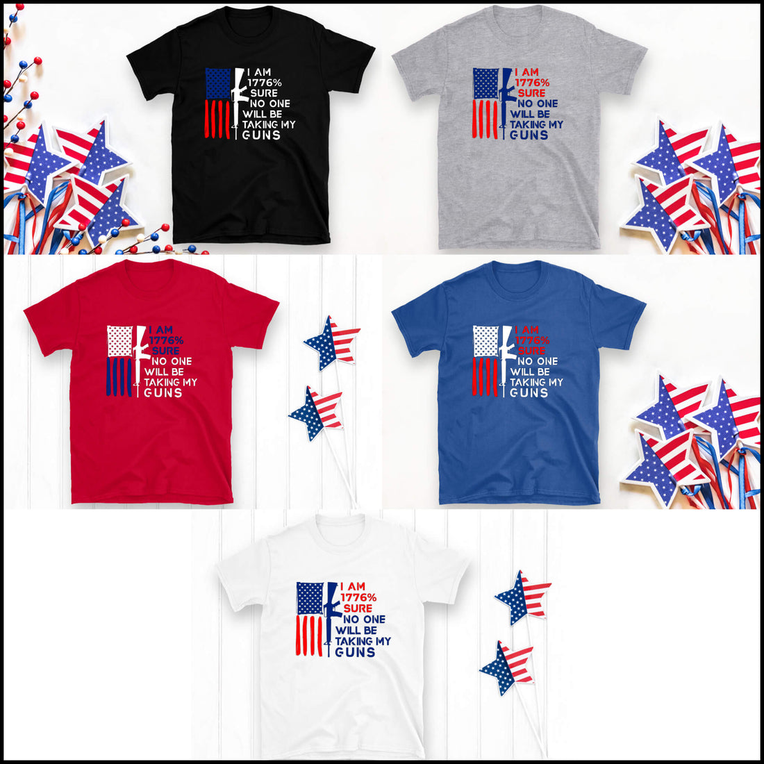 America Patriotic - I am 1776% Sure No One Will Taking My Guns Unisex Men's Women's Graphic Print T-Shirt / Sweatshirt