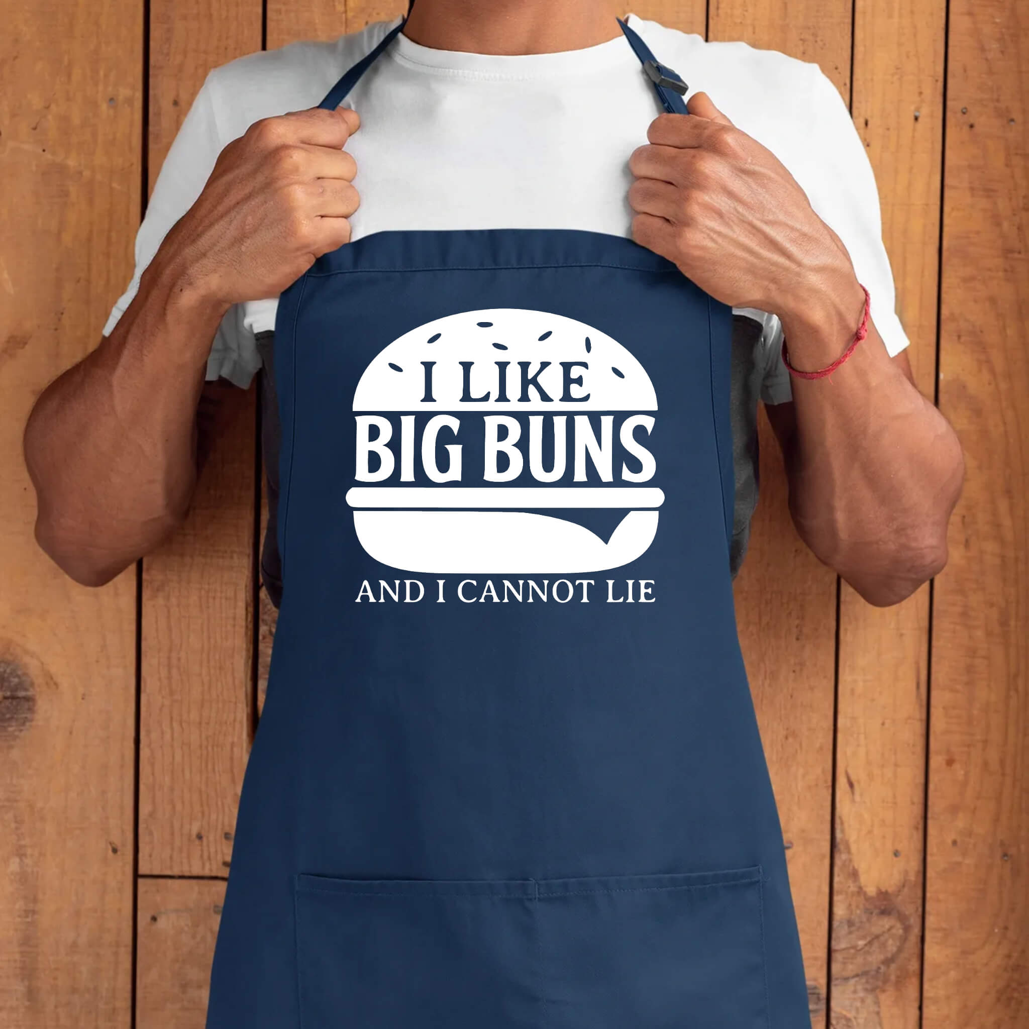 Father’s Day Gift I Like Big Buns BBQ Apron, Unisex Aprons Adjustable 2 Pockets Cooking Kitchen Apron