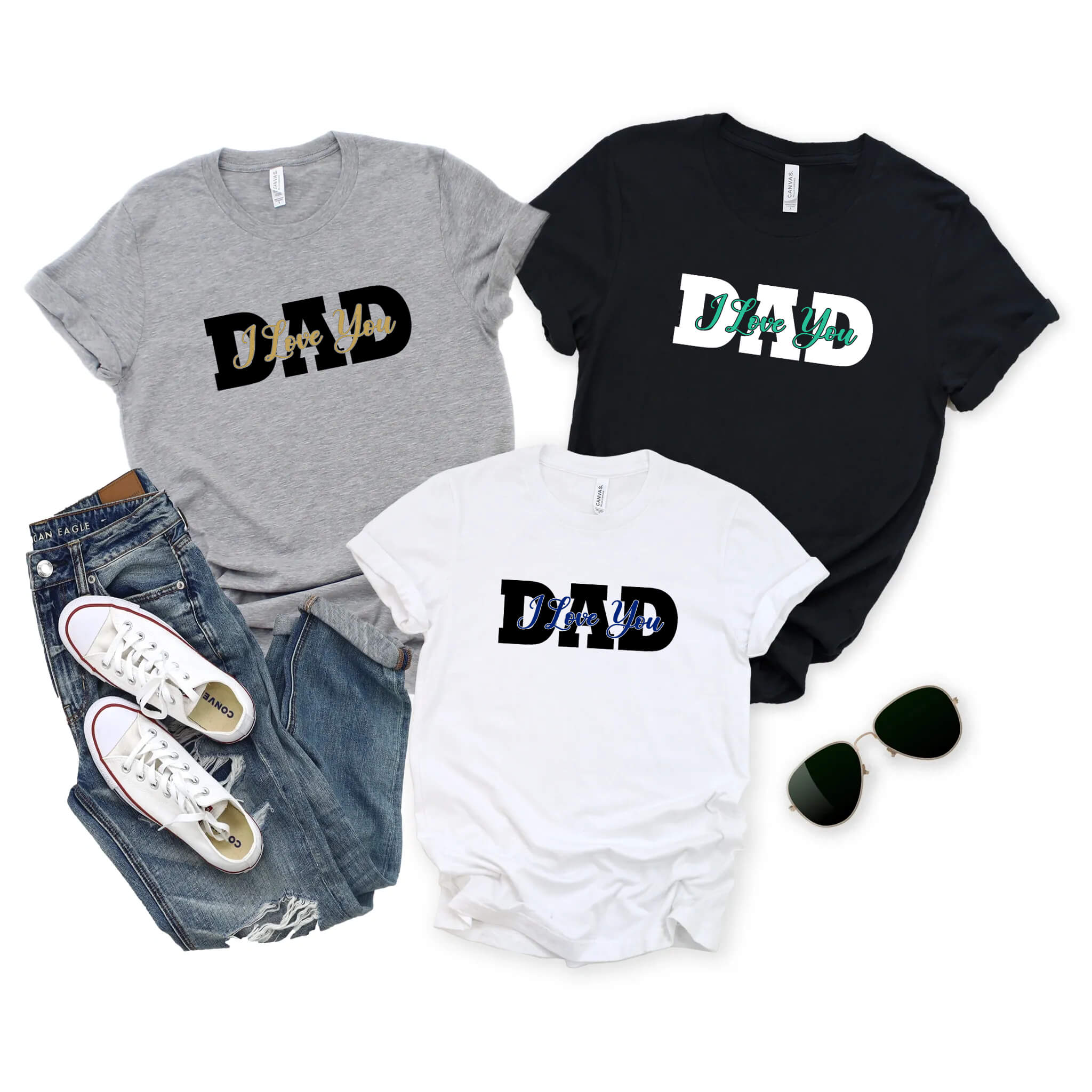 I Love You Dad T-Shirt Guys Mens Birthday Christmas Father's Day Gift