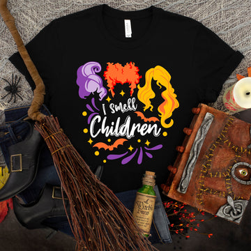 Halloween Sanderson Sisters I Smell Children - Camiseta con estampado gráfico para mujer