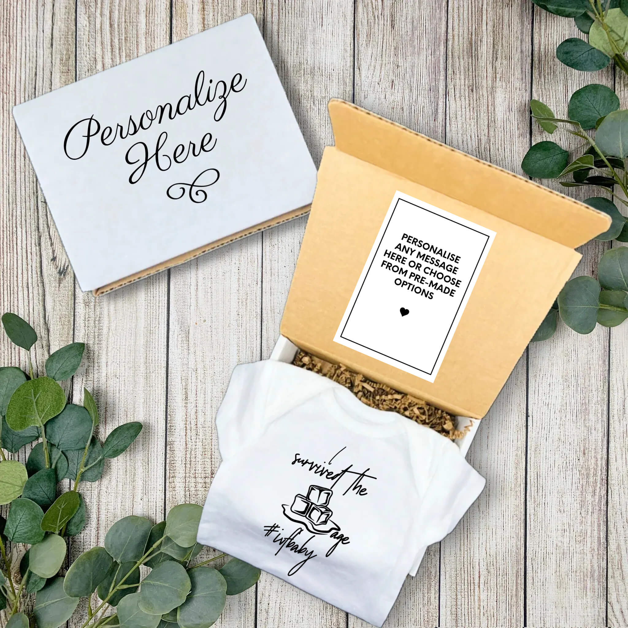 Anuncio de embarazo personalizado, FIV sobreviví a la edad de hielo, papá, abuela, abuelo, tía, futuro tío, anuncio de bebé personalizado Onesie