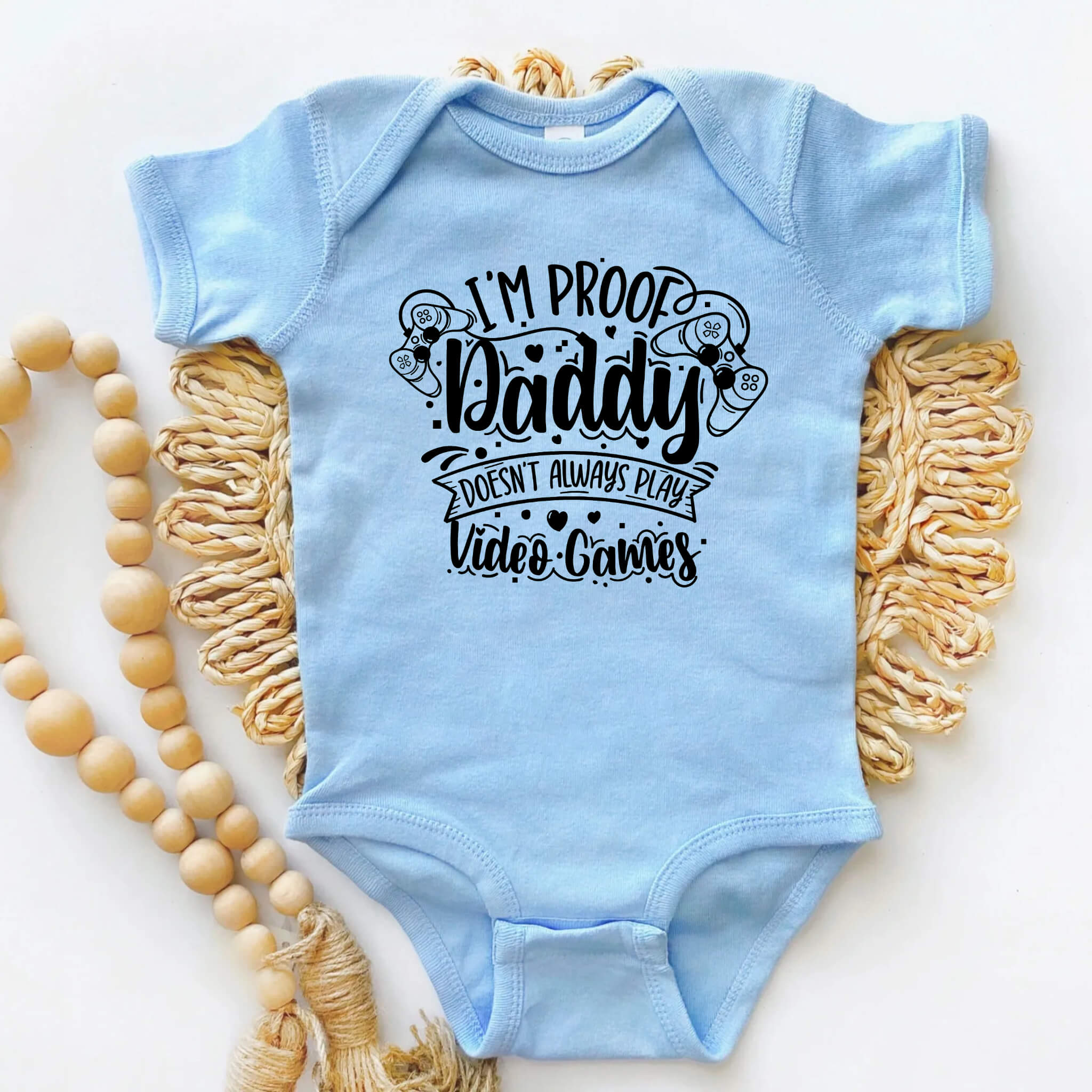 New Baby Onesie, I’m Proof Daddy Doesn’t Always Play Video Games Baby Bodysuit, Boy’s, Girl’s Baby Shower Gift, New Baby Take Home Outfit, Maternity Photo Prop Onesie, Video Gamer Baby Onesie Outfit