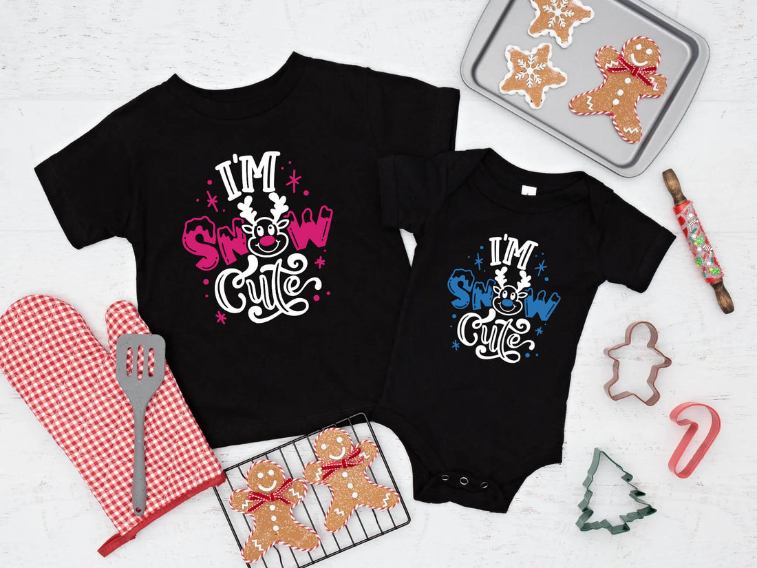 Reno navideño Soy nieve Camiseta con estampado gráfico para niño/niña linda