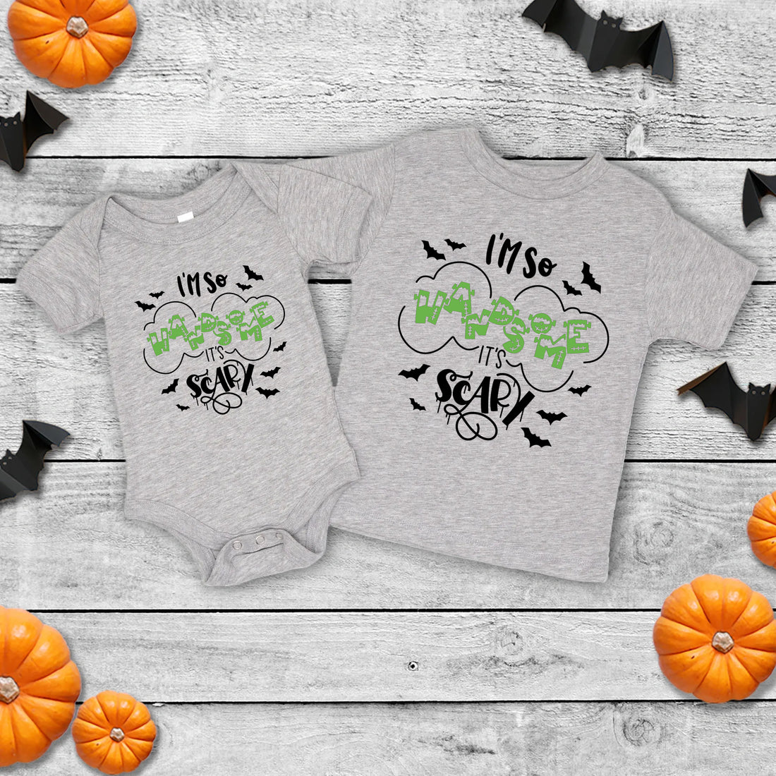 Halloween Boy's I'm So Handsome It's Scary Customizable Baby Infant Toddler Graphic Print