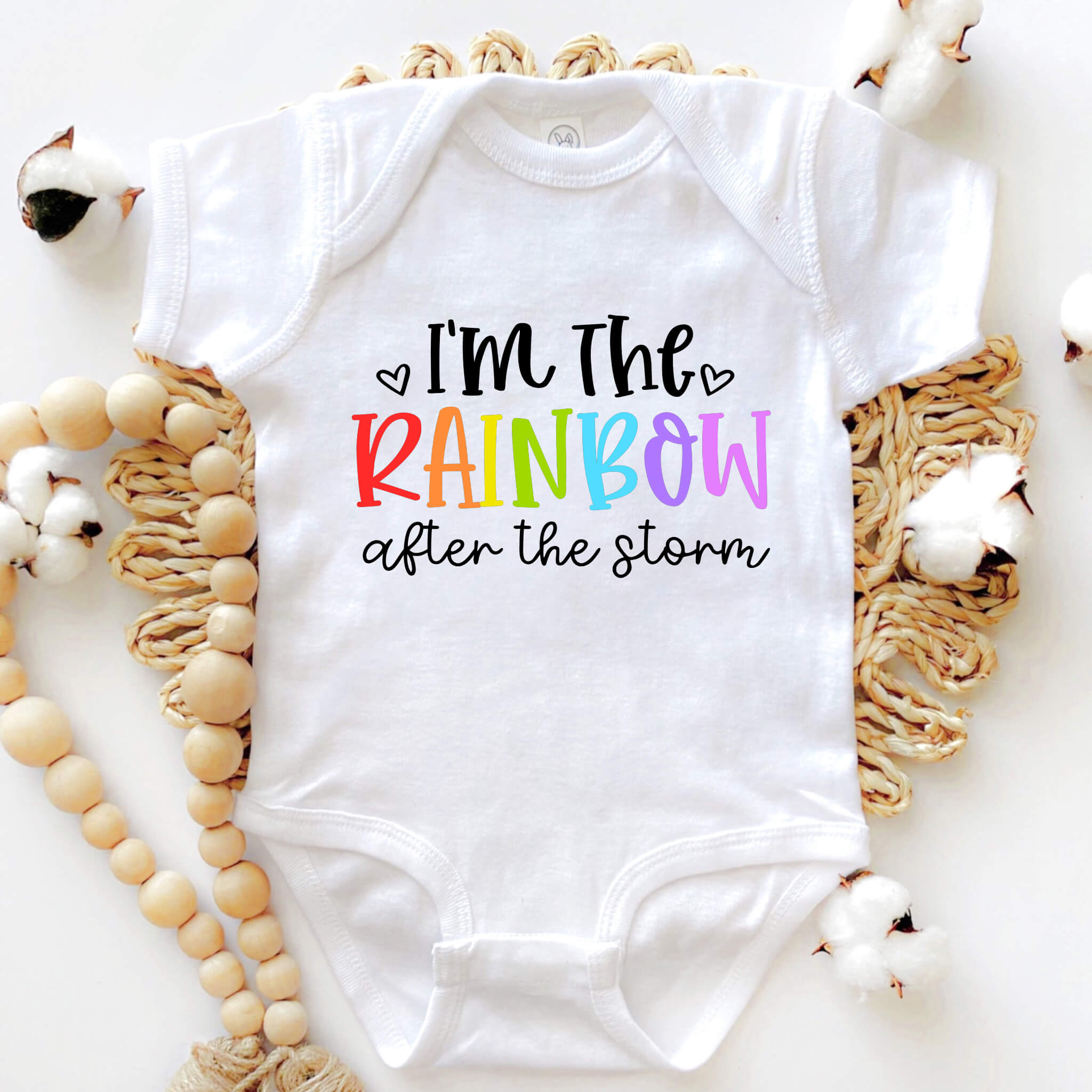 New Baby Onesie, I’m The Rainbow After The Storm, Baby Bodysuit, Boy’s, Girl’s Baby Shower Gift, New Baby Take Home Outfit, Maternity Photo Prop Onesie, Rainbow Baby Onesie Outfit