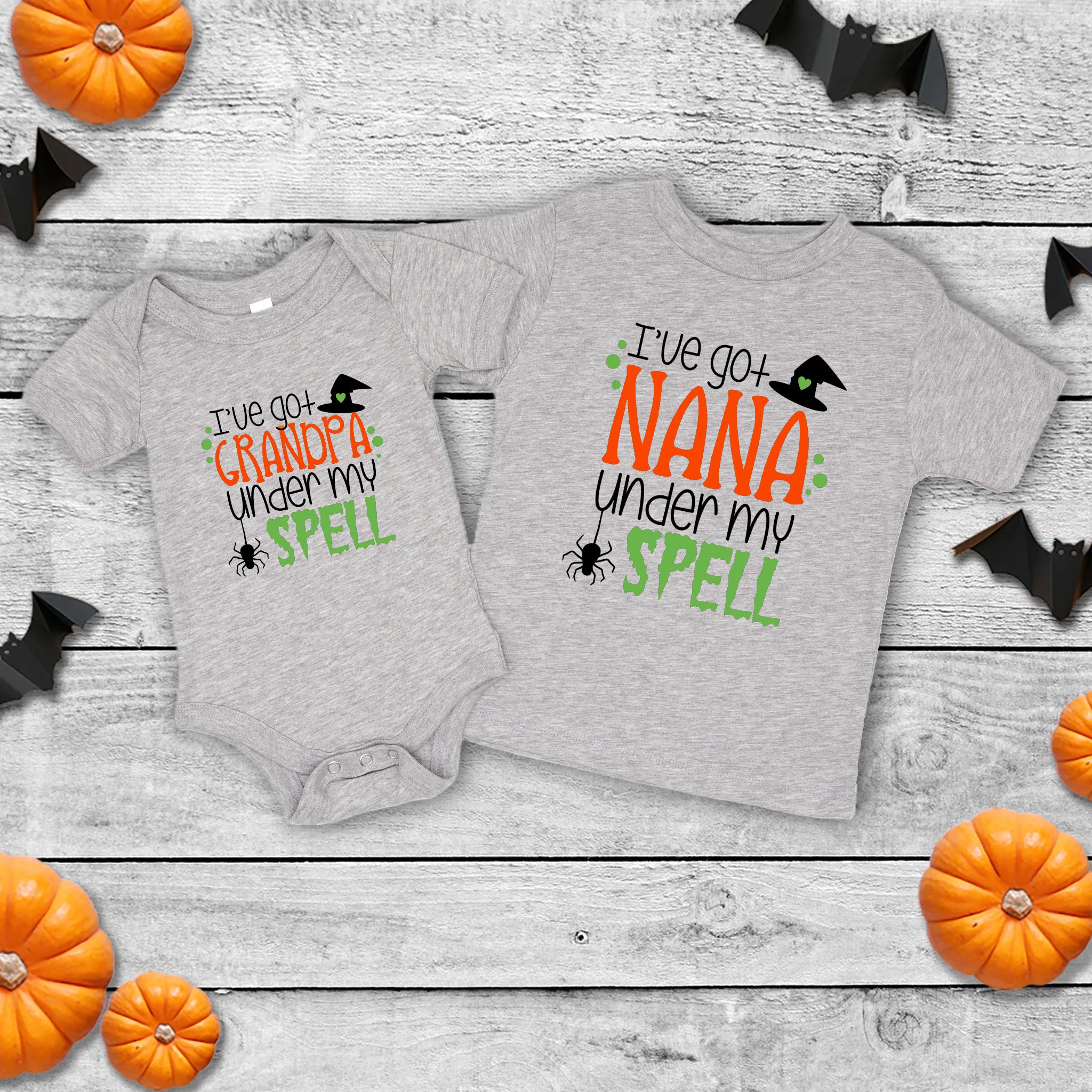 Halloween I've Got Grandpa or Nana Under My Spell Baby Infant Toddler Graphic Print