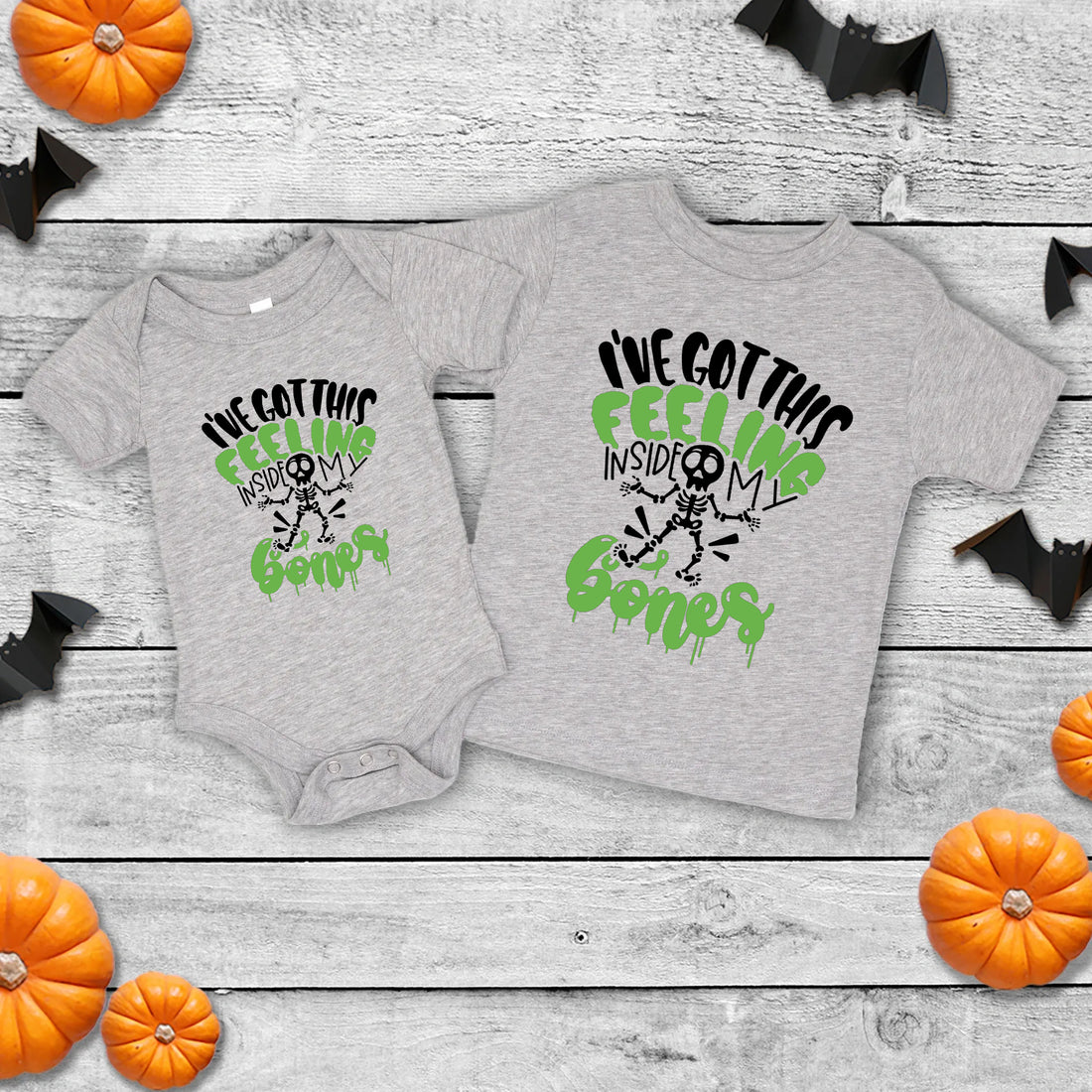 Halloween I've Got This Feeling Inside My Bones Customizable Baby Infant Toddler Graphic Print