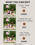 Jungle Animal Girl Baby Reveal Digital Editable Template, Instant Download Canva Template TrendyCustomApparel™